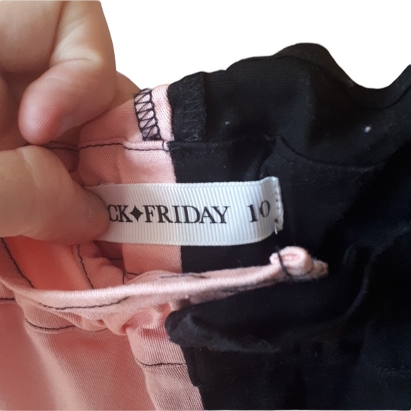 Black Friday- Two Tone pink,black paperwaist trouser size 10 - Picture 7 of 7